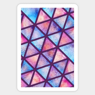 Triangular Geometric Colorful Pattern With Intricate Design Artwork Magnet